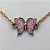 PULSEIRA NO BRUTO PRONTO PARA O BANHO - (CX.14)  PULSEIRA CORRENTE ELO PORTUGUÊS 18CM + EXTENSOR - PINGENTE BORBOLETA ESMALTADA ESTAMPADA ROSA 11X18MM - COMPOSIÇÃO LATÃO / ESMALTADO - PESO: 4,5GR  BRU14088 - Imagem 2