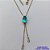 GARGANTILHA NO BRUTO PRONTO PARA O BANHO - (CX.118)  CORRENTE GRAVATINHA VENEZIANA 45CM - COM PINGENTE COM BASE EM ALTA FUSÃO E PEDRA EM ZIRCÔNIA 10x14MM AZUL CLARO - PESO 3GR - BRU14161 - Imagem 1