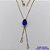 GARGANTILHA NO BRUTO PRONTO PARA O BANHO - (CX.118)  CORRENTE GRAVATINHA VENEZIANA 45CM - COM PINGENTE COM BASE EM ALTA FUSÃO E PEDRA EM ZIRCÔNIA 10x14MM AZUL ESCURO - PESO 3GR - BRU14164 - Imagem 1