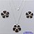 CONJUNTO FOLHEADO A PRATA COM 50 MILÉSIMOS + VERNIZ DIAMOND - CONJUNTO COM CORRENTE VENEZIANA 45CM - BRINCOS DE PINO E PINGENTES EM FLORES ESMALTADAS MARRON  25X23MM - PRA159 - Imagem 1