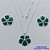 CONJUNTO FOLHEADO A PRATA COM 50 MILÉSIMOS + VERNIZ DIAMOND - CONJUNTO COM CORRENTE VENEZIANA 45CM - BRINCOS DE PINO E PINGENTES EM FLORES ESMALTADAS VERDES 24X22MM - PRA164 - Imagem 1