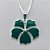 CONJUNTO FOLHEADO A PRATA COM 50 MILÉSIMOS + VERNIZ DIAMOND - CONJUNTO COM CORRENTE VENEZIANA 45CM - BRINCOS DE PINO E PINGENTES EM FLORES ESMALTADAS VERDES 24X22MM - PRA164 - Imagem 2