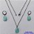 CONJUNTO EM AÇO INOXIDÁVEL - (AÇO03) GARGANTILHA COM CORRENTE 50CM E PINGENTE EM RESINA AZUL COM BRILHOS 3X7MM - COMPOSIÇÃO: AÇO INOXIDÁVEL - AÇO1812 - Imagem 1
