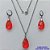 CONJUNTO EM AÇO INOXIDÁVEL(CX108) - (AÇO03) GARGANTILHA COM CORRENTE 50CM E PINGENTE PEDRA GLASS VERMELHA 12X21MM - COMPOSIÇÃO: AÇO INOXIDÁVEL - AÇO1814 - Imagem 1