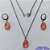 CONJUNTO EM AÇO INOXIDÁVEL - (AÇO03) GARGANTILHA COM CORRENTE 50CM E PINGENTE EM RESINA SALMÃO 3X7MM - COMPOSIÇÃO: AÇO INOXIDÁVEL - AÇO1827 - Imagem 1