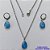 CONJUNTO EM AÇO INOXIDÁVEL - (AÇO03) GARGANTILHA COM CORRENTE 50CM E PINGENTE EM RESINA AZUL COM BRILHOS 3X7MM - COMPOSIÇÃO: AÇO INOXIDÁVEL - AÇO1828 - Imagem 1