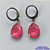 BRINCO EM AÇO INOXIDÁVEL - BRINCO ARGOLINHA DE PRESSÃO COM PINGENTE EM RESINA ROSA 3X7MM - COMPOSIÇÃO: AÇO INOXIDÁVEL - AÇO1829 - Imagem 1
