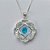 GARGANTILHA FOLHEADA A PRATA COM 50 MILÉSIMOS + VERNIZ DIAMOND - GARGANTILHA CORRENTE VENEZIANA 45CM PINGENTE CRAVEJADO COM MICRO ZIRCÔNIAS E E ZIRCÔNIA AZUL 26MM E FECHO LAGOSTA PRA166 - Imagem 2