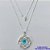 GARGANTILHA FOLHEADA A PRATA COM 50 MILÉSIMOS + VERNIZ DIAMOND - GARGANTILHA CORRENTE VENEZIANA 45CM PINGENTE CRAVEJADO COM MICRO ZIRCÔNIAS E E ZIRCÔNIA AZUL 26MM E FECHO LAGOSTA PRA166 - Imagem 1