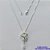 GARGANTILHA FOLHEADA A PRATA COM 50 MILÉSIMOS + VERNIZ DIAMOND - GARGANTILHA CORRENTE VENEZIANA 45CM PINGENTE COM  ZIRCÔNIAS CRISTAIS 19X12MM E FECHO LAGOSTA PRA167 - Imagem 1