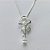 GARGANTILHA FOLHEADA A PRATA COM 50 MILÉSIMOS + VERNIZ DIAMOND - GARGANTILHA CORRENTE VENEZIANA 45CM PINGENTE COM  ZIRCÔNIAS CRISTAIS 19X12MM E FECHO LAGOSTA PRA167 - Imagem 2