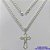 GARGANTILHA FOLHEADA A PRATA COM 80 MILÉSIMOS + VERNIZ CATAFORÉTICO - GARGANTILHA CORRENTE 60CM PINGENTE CRUCIFIXO FACE DE CRISTO 40X26MM - LARGURA 4MM E FECHO LAGOSTA PRA173 - Imagem 1