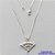 GARGANTILHA FOLHEADA A PRATA COM 50 MILÉSIMOS + VERNIZ DIAMOND- GARGANTILHA CORRENTE VENEZIANA 45CM PINGENTE LEQUE COM MICRO ZIRCÔNIAS LILÁS 17X12MM - FECHO LAGOSTA PRA182 - Imagem 1