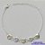PULSEIRA FOLHEADA A PRATA COM 50 MILÉSIMOS + VERNIZ DIAMOND - PULSEIRA CORAÇÃO LISO E PEDRA CRISTAL - TAMANHO: 16CM + EXTENSOR E  FECHO LAGOSTA PRA185 - Imagem 1