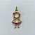 PINGENTE NO BRUTO PRONTO PARA O BANHO(CX109)(CX000042GC) - PINGENTE MENINA  CRAVEJADO EM MICROS ZIRCÔNIAS ROSAS - COMPOSIÇÃO: LATÃO / ZIRCÔNIA  - TAMANHO 12X22MM - PESO TOTAL 0,5GR - BRU14243 - Imagem 2