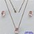 CONJUNTO NO BRUTO PRONTO PARA O BANHO - CORRENTE VENEZIANA 45CM E  PINGENTE DE  ZIRCÔNIA ROSA COM BASE EM ALTA FUSÃO E BRINCO EM ZIRCÔNIA ROSA BASE ALTA FUSÃO - TAMANHO 10X14 - PESO TOTAL 8,6GR -  BRU14248 - Imagem 1