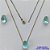 CONJUNTO NO BRUTO PRONTO PARA O BANHO - CORRENTE VENEZIANA 45CM E  PINGENTE DE  ZIRCÔNIA AZUL CLARA COM BASE EM ALTA FUSÃO E BRINCO EM ZIRCÔNIA AZUL CLARA  BASE ALTA FUSÃO - TAMANHO 10X14 - PESO TOTAL 8,6GR -  BRU14252 - Imagem 1