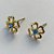 BRINCO NO BRUTO PRONTO PARA O BANHO (CX109)(BX001208C296) - BRINCO DE PINO FLOR COM ZIRCÔNIA AZUL- TAMANHO 10MM - PESO TOTAL DO PAR 1.0GR - BRU104267 - Imagem 2