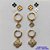 BRINCO NO BRUTO PRONTO PARA O BANHO - (CX109) TRIO DE BRINCO DUO  TRANQUETA VAN CLEEF E PINO VAN CLEEF  DE RESINA BRANCA OU PRETA  - TAMANHO 10/6/6MM (NÃO ACOMPANHA COLA) - PESO TOTAL DO TRIO 5,1GR - BRU14282 - Imagem 1