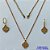 CONJUNTO NO BRUTO PRONTO PARA O BANHO - GARGANTILHA CORRENTE ELLO PORTUGUÊS 45CM COM PINGENTES TIPO VAN CLEEF BEGE ESCURO 10MM + BRINCO DE ARGOLINHA (TRANQUETA) VAN CLEEF BEGE ESCURO 10MM - PESO TOTAL 5,3GR + EXTENSOR - BRU14313 - Imagem 1