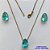 CONJUNTO NO BRUTO PRONTO PARA O BANHO - CORRENTE VENEZIANA 45CM E PINGENTE DE ZIRCÔNIA AZUL CLARO COM BASE EM ALTA FUSÃO E BRINCO EM ZIRCÔNIA AZUL CLARO BASE ALTA FUSÃO - TAMANHO 10X14MM - PESO TOTAL 8,6GR -  BRU14329 - Imagem 1