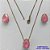 CONJUNTO NO BRUTO PRONTO PARA O BANHO - CORRENTE VENEZIANA 45CM E PINGENTE E BRINCOS COM BASE EM ALTA FUSÃO E RESINAS PINK 10X14MM - PESO TOTAL 6GR -  BRU14409 - Imagem 1