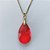 GARGANTILHA NO BRUTO PRONTA PARA O BANHO - CORRENTE VENEZIANA DE 45CM PINGENTE CRISTAL VERMELHO 13X22MM  - PESO TOTAL 3,9GR - BRU14466 - Imagem 2