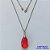 GARGANTILHA NO BRUTO PRONTA PARA O BANHO - CORRENTE VENEZIANA DE 45CM PINGENTE CRISTAL VERMELHO 13X22MM  - PESO TOTAL 3,9GR - BRU14466 - Imagem 1