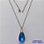 GARGANTILHA NO BRUTO PRONTA PARA O BANHO - CORRENTE VENEZIANA DE 45CM PINGENTE CRISTAL AZUL 13X22MM  - PESO TOTAL 4GR - BRU14468 - Imagem 1