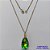 GARGANTILHA NO BRUTO PRONTA PARA O BANHO - CORRENTE VENEZIANA DE 45CM PINGENTE CRISTAL VERDE 13X22MM  - PESO TOTAL 4GR - BRU14469 - Imagem 1