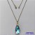 GARGANTILHA NO BRUTO PRONTA PARA O BANHO - CORRENTE VENEZIANA DE 45CM PINGENTE CRISTAL AZUL CLARA 13X22MM  - PESO TOTAL 4GR - BRU14471 - Imagem 1