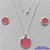 CONJUNTO FOLHEADO A PRATA COM 50 MILÉSIMOS + VERNIZ DIAMOND - CONJUNTO COM CORRENTE VENEZIANA 45CM - BRINCOS DE PINO FLOR ESMALTADA 14MM E PINGENTE EM FLOR ESMALTADA ROSA 20MM - PRA222 - Imagem 1