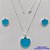 CONJUNTO FOLHEADO A PRATA COM 50 MILÉSIMOS + VERNIZ DIAMOND - CONJUNTO COM CORRENTE VENEZIANA 45CM - BRINCOS DE PINO FLOR ESMALTADA 14MM E PINGENTE EM FLOR ESMALTADA AZUL 20MM - PRA223 - Imagem 1
