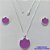 CONJUNTO FOLHEADO A PRATA COM 50 MILÉSIMOS + VERNIZ DIAMOND - CONJUNTO COM CORRENTE VENEZIANA 45CM - BRINCOS DE PINO FLOR ESMALTADA 14MM E PINGENTE EM FLOR ESMALTADA LILÁS 20MM - PRA224 - Imagem 1