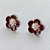 CONJUNTO FOLHEADO A PRATA COM 50 MILÉSIMOS + VERNIZ DIAMOND - CONJUNTO COM CORRENTE VENEZIANA 45CM - BRINCOS DE PINO FLOR ESMALTADA 15MM E PINGENTE EM FLOR ESMALTADA VERMELHO E BRANCO 23MM - PRA228 - Imagem 2