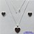 CONJUNTO FOLHEADO A PRATA COM 50 MILÉSIMOS + VERNIZ DIAMOND - CONJUNTO COM CORRENTE VENEZIANA 45CM - BRINCOS DE PINO CORAÇÃO ESMALTADO 11MM E PINGENTE EM CORAÇÃO ESMALTADO MARROM 15MM - PRA237 - Imagem 1