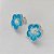 CONJUNTO FOLHEADO A PRATA COM 50 MILÉSIMOS + VERNIZ DIAMOND - CONJUNTO COM CORRENTE VENEZIANA 45CM - BRINCOS DE PINO FLOR ESMALTADA 15MM E PINGENTE EM FLOR ESMALTADA AZUL / BRANCA 22MM - PRA242 - Imagem 2