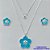 CONJUNTO FOLHEADO A PRATA COM 50 MILÉSIMOS + VERNIZ DIAMOND - CONJUNTO COM CORRENTE VENEZIANA 45CM - BRINCOS DE PINO FLOR ESMALTADA 15MM E PINGENTE EM FLOR ESMALTADA AZUL / BRANCA 22MM - PRA242 - Imagem 1