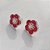 CONJUNTO FOLHEADO A PRATA COM 50 MILÉSIMOS + VERNIZ DIAMOND - CONJUNTO COM CORRENTE VENEZIANA 45CM - BRINCOS DE PINO FLOR ESMALTADA 15MM E PINGENTE EM FLOR ESMALTADA VERMELHA / BRANCA 22MM - PRA243 - Imagem 2