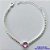 PULSEIRA FOLHEADA A PRATA COM 50 MILÉSIMOS + VERNIZ DIAMOND - PULSEIRA COM CORRENTE QUADRADINHA 3MM COM PEDRA EM ZIRCÔNIA REDONDA 10X10MM - TAMANHO: 18CM + EXTENSOR E FECHO LAGOSTA (ESCOLHA A COR) PRA245 - Imagem 1