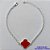 PULSEIRA FOLHEADA A PRATA COM 50 MILÉSIMOS + VERNIZ DIAMOND - PULSEIRA COM TREVO TIPO VAN CLEEF VERMELHA 18MM - TAMANHO: 18CM + EXTENSOR E FECHO LAGOSTA - PRA247 - Imagem 1