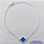 PULSEIRA FOLHEADA A PRATA COM 50 MILÉSIMOS + VERNIZ DIAMOND - PULSEIRA 18CM + EXTENSOR COM PINGENTE TIPO VAN CLEEF AZUL 10MM - PRA263 - Imagem 1