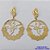 BRINCO FOLHEADO A OURO - BANHADO COM 5 MILÉSIMOS + VERNIZ DIAMOND - BRINCO DE PINO REDONDO VAZADO COM FLORES E BORBOLETA 43MM - OURO281 - Imagem 1