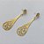 BRINCO FOLHEADO A OURO - BANHADO COM 5 MILÉSIMOS + VERNIZ DIAMOND - BRINCO DE PINO GOTA COM DETALHES VAZADOS 45MM - OURO285 - Imagem 2
