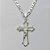 GARGANTILHA FOLHEADA A PRATA COM 80 MILÉSIMOS + VERNIZ CATAFORÉTICO - GARGANTILHA CORRENTE 2X2 48CM PINGENTE CRUCIFIXO FACE DE CRISTO 40X26MM - LARGURA 3MM E FECHO LAGOSTA PRA284 - Imagem 2