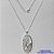 GARGANTILHA FOLHEADA A PRATA COM 50 MILÉSIMOS + VERNIZ DIAMOND - GARGANTILHA CORRENTE CADEADO 45CM PINGENTE NOSSA SENHORA APARECIDA COM MICRO ZIRCÔNIAS 17X30MM - FECHO LAGOSTA PRA286 - Imagem 1