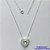 GARGANTILHA FOLHEADA A PRATA COM 50 MILÉSIMOS + VERNIZ DIAMOND - GARGANTILHA CORRENTE CADEADO 40CM PINGENTE FORMATO CORAÇÃO EM ZIRCÔNIA E MICRO ZIRCÔNIAS 13MM - FECHO LAGOSTA + EXTENSOR PRA287 - Imagem 1