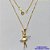GARGANTILHA FOLHEADA A OURO - BANHADO COM 5 MILÉSIMOS + VERNIZ DIAMOND - CORRENTE VENEZIANA 45CM E PINGENTE BAILARINA 12X20MM - FECHO LAGOSTA - OURO288 - Imagem 1