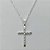 GARGANTILHA FOLHEADA A PRATA COM 50 MILÉSIMOS + VERNIZ DIAMOND - GARGANTILHA CORRENTE CADEADO 40CM PINGENTE CRUCIFIXO DESENHADO 15X24MM - FECHO LAGOSTA + EXTENSOR PRA291 - Imagem 2