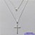 GARGANTILHA FOLHEADA A PRATA COM 50 MILÉSIMOS + VERNIZ DIAMOND - GARGANTILHA CORRENTE CADEADO 40CM PINGENTE CRUCIFIXO DESENHADO 15X24MM - FECHO LAGOSTA + EXTENSOR PRA291 - Imagem 1
